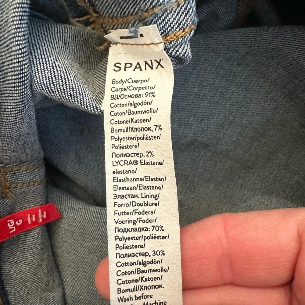 Spanx Womens Skinny Ankle Jeans Pull On Midnight Shade Regular High Rise Large